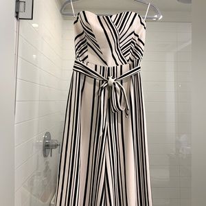 H&M Strapless Striped Jumpsuit